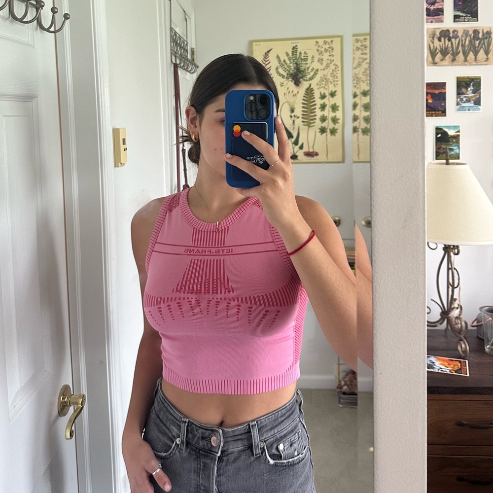 Small pink open back urban outfitters iets frans top